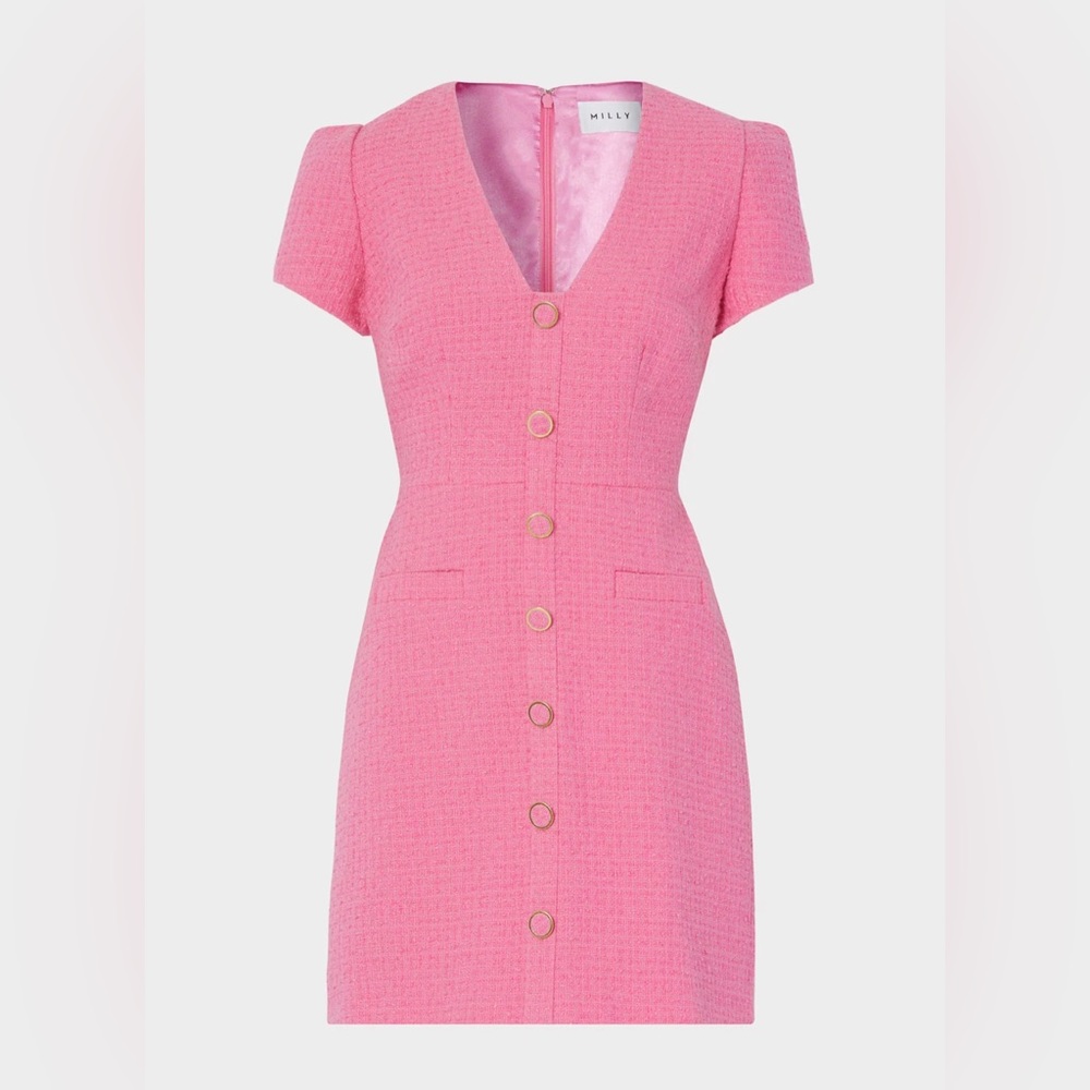 MILLY Pink Tweed Barbie Dress. Size 2. New With Tags.